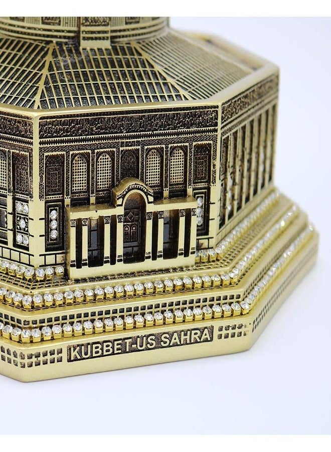 Modefa Islamic Turkish Home Decor Showpiece Gift Al Aqsa Mosque Dome of The Rock Jerusalem Replica (Gold) - Image 3